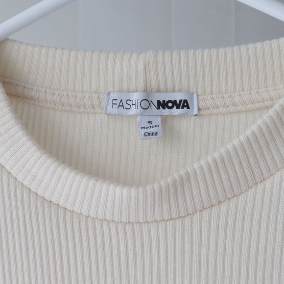 CREAM RIBBED MAXI DRESS - Picture 2 of 4